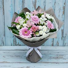 Букет цветов из:  Герберы, Альстромерии и Хризантемы в Северном Московской области