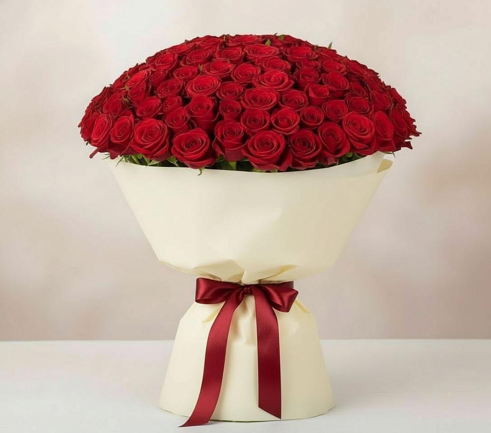 Букет 101 Красная роза Милано в Северном Московской области