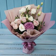 Букет цветов из:  Розы и Лизиантусы в Северном Московской области
