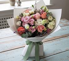 Букет цветов из:  Розы, Лизиантусы и Гвоздики #REPLACE_PRED# Северном Московской области