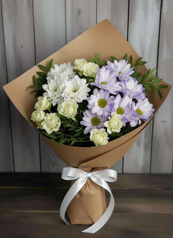 Букет цветов из: Хризантемы и Розы в Северном Московской области